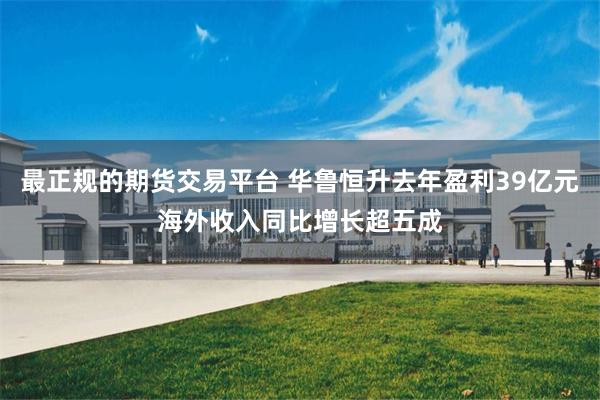 最正规的期货交易平台 华鲁恒升去年盈利39亿元海外收入同比增长超五成