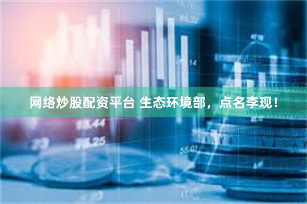 网络炒股配资平台 生态环境部，点名李现！