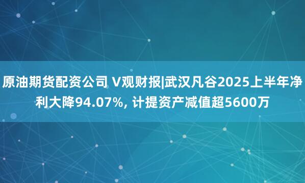 原油期货配资公司 V观财报|武汉凡谷2025上半年净利大降94.07%, 计提资产减值超5600万